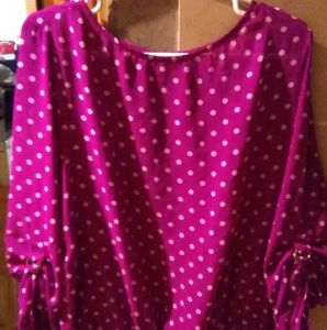 Wine polka dot blouse